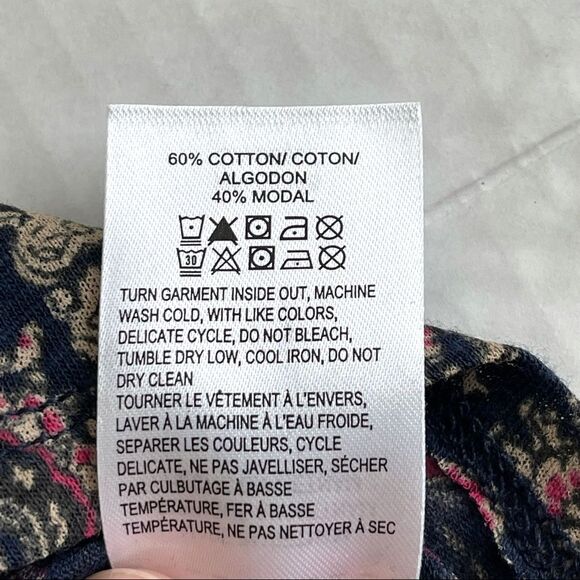 Lucky Brand Cotton Modal Popover Blouse Fairy Goth Whimsigoth Grunge Fall Size S - Picture 9 of 15